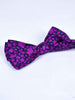 1980s silk bow tie with violet flowery print on black background W22050632  Vintage 