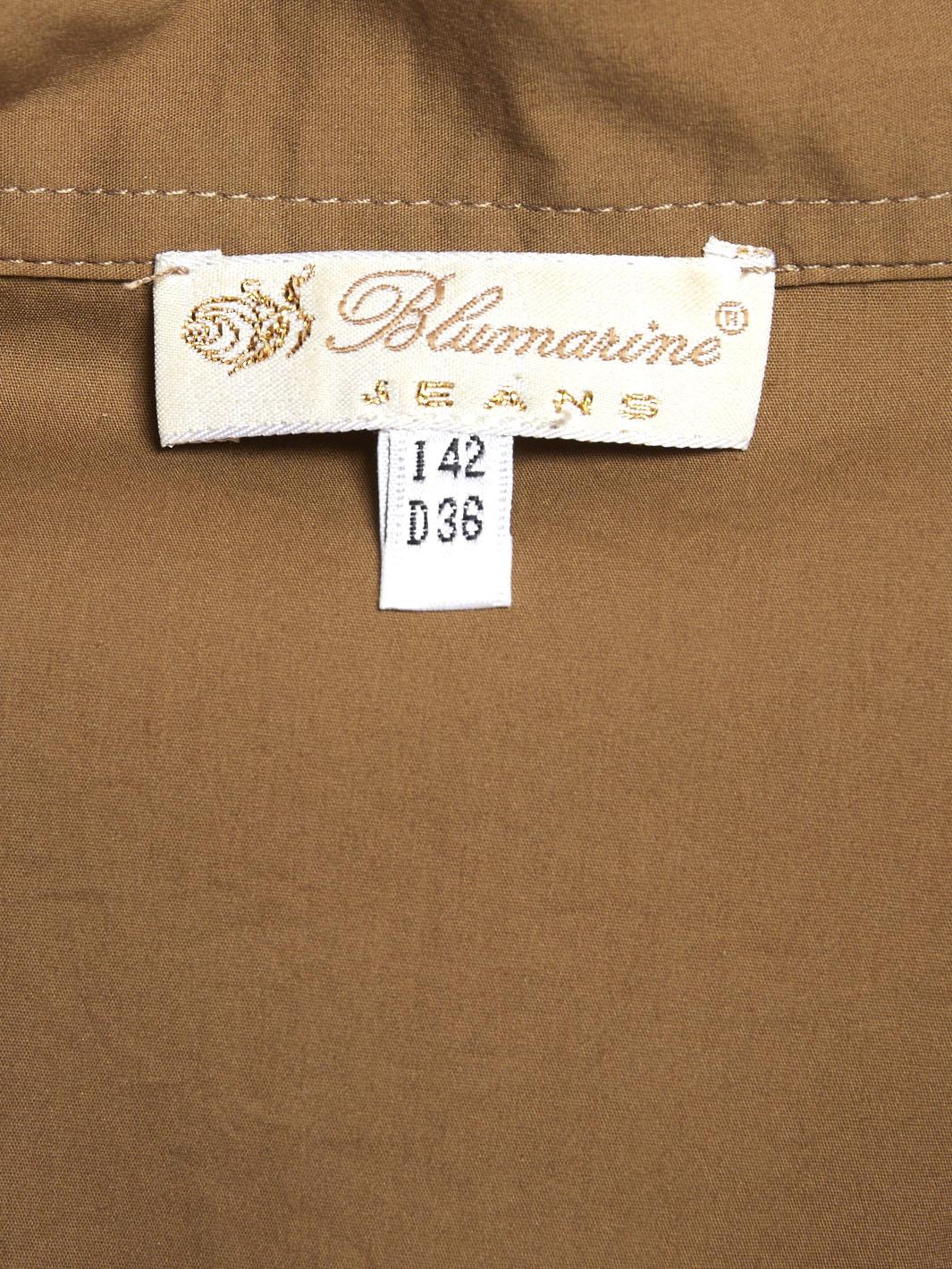 Blumarine Jeans Y2K brown blouse with golden detail on the shoulders MR511263  Blumarine 