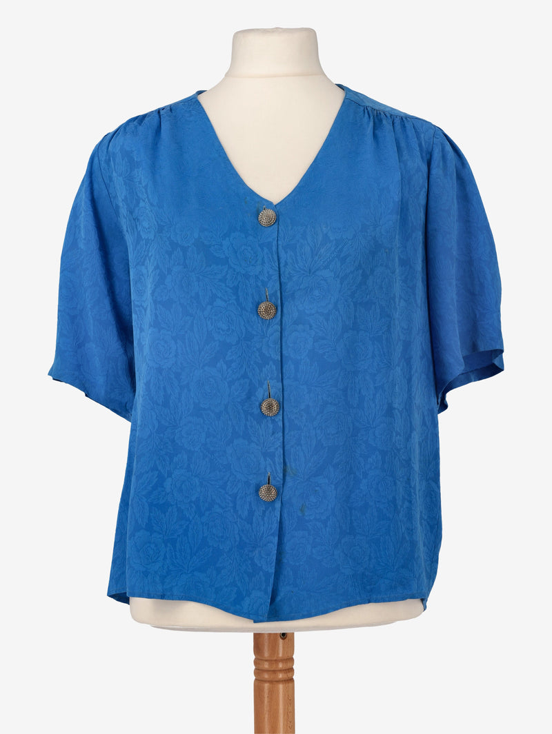 Vintage Blue Flowered Shirt WCV041224.38  Vintage 