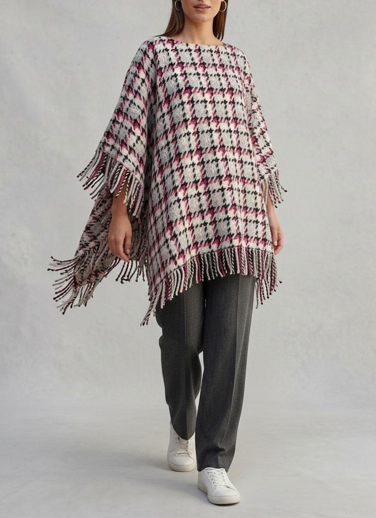 Ermanno Scervino Poncho Dress with Tartan Pattern CVM26.6.34  Ermanno Scervino 