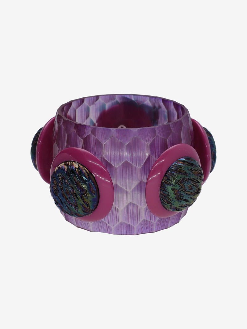 Vintage Multicolor Geometric Plastic Bangle W27526.118  Vintage 