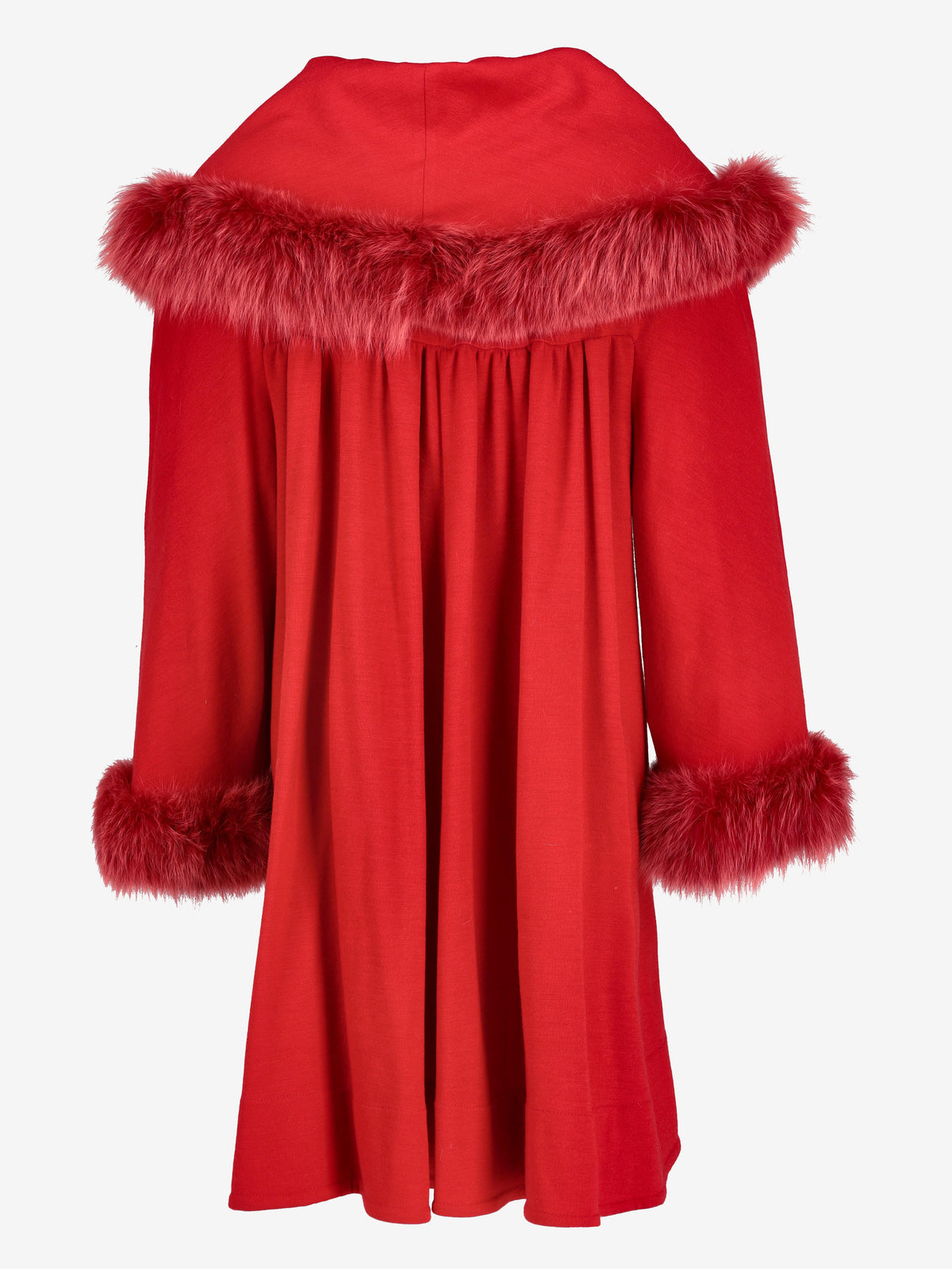Vintage Red Coat With Fur W2511.115.09  Vintage 
