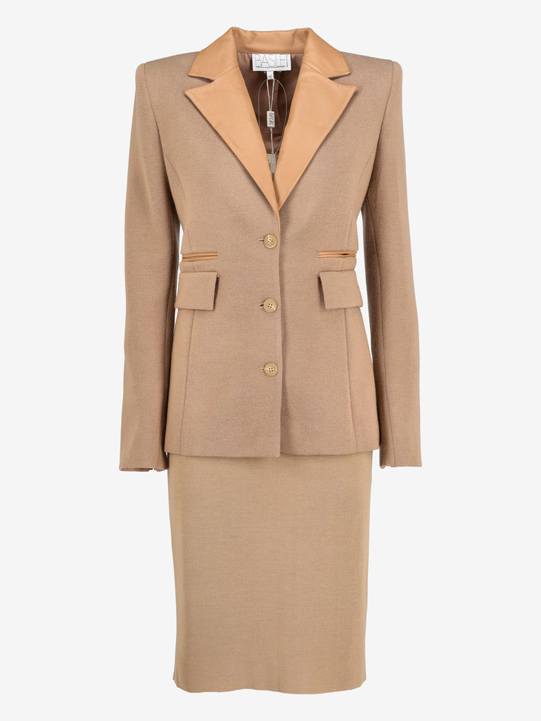 Basile Beige Two-Piece With Leather Inserts W2511.55  Vintage 