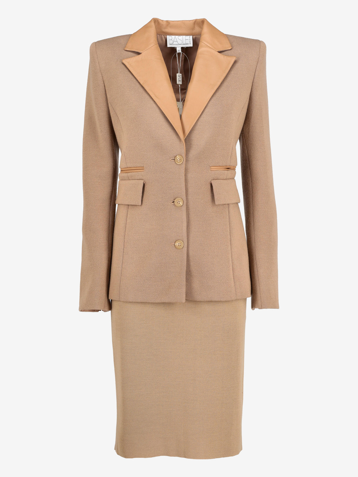 Basile Beige Two-Piece With Leather Inserts W2511.55  Vintage 