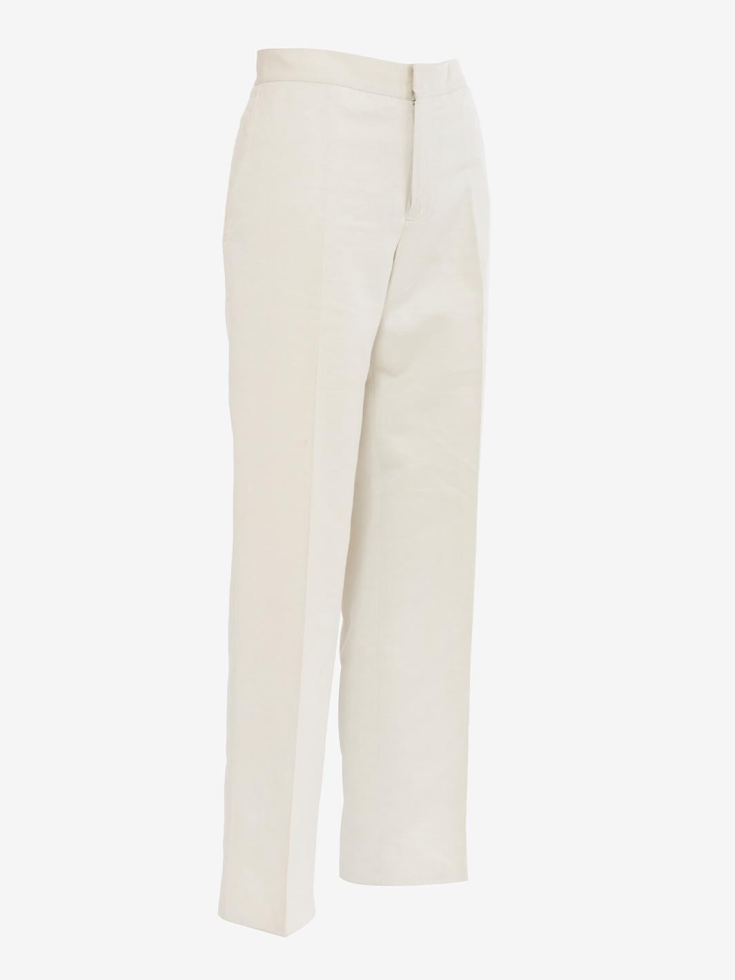 Aspesi Ivory Cotton Trousers