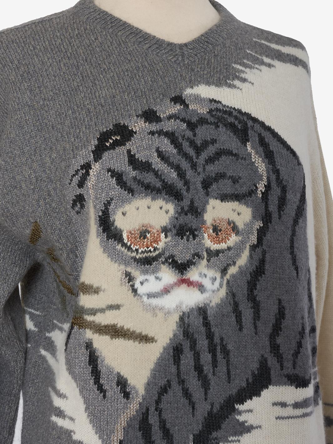 Maglia Krizia Grigio Melange Ricamo Iena