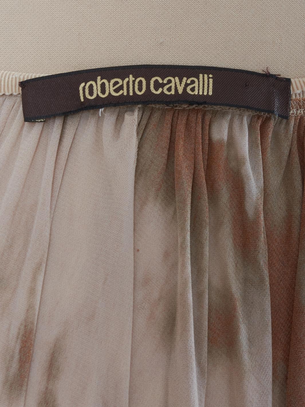 Roberto Cavalli 棕色扎染半身裙