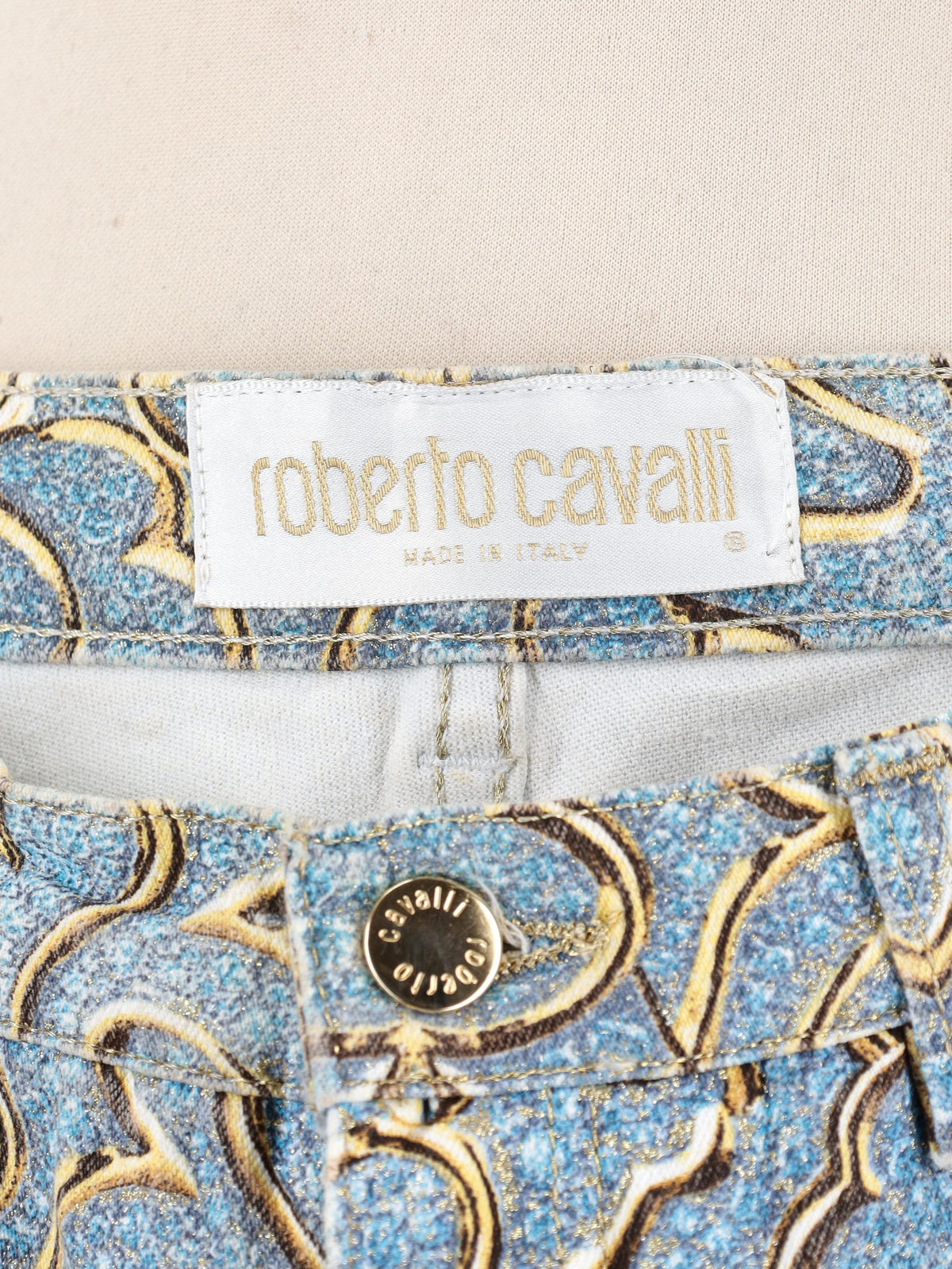 Roberto Cavalli Straight-Leg Jeans with Beaded Embroidery W7426.59  Roberto Cavalli 