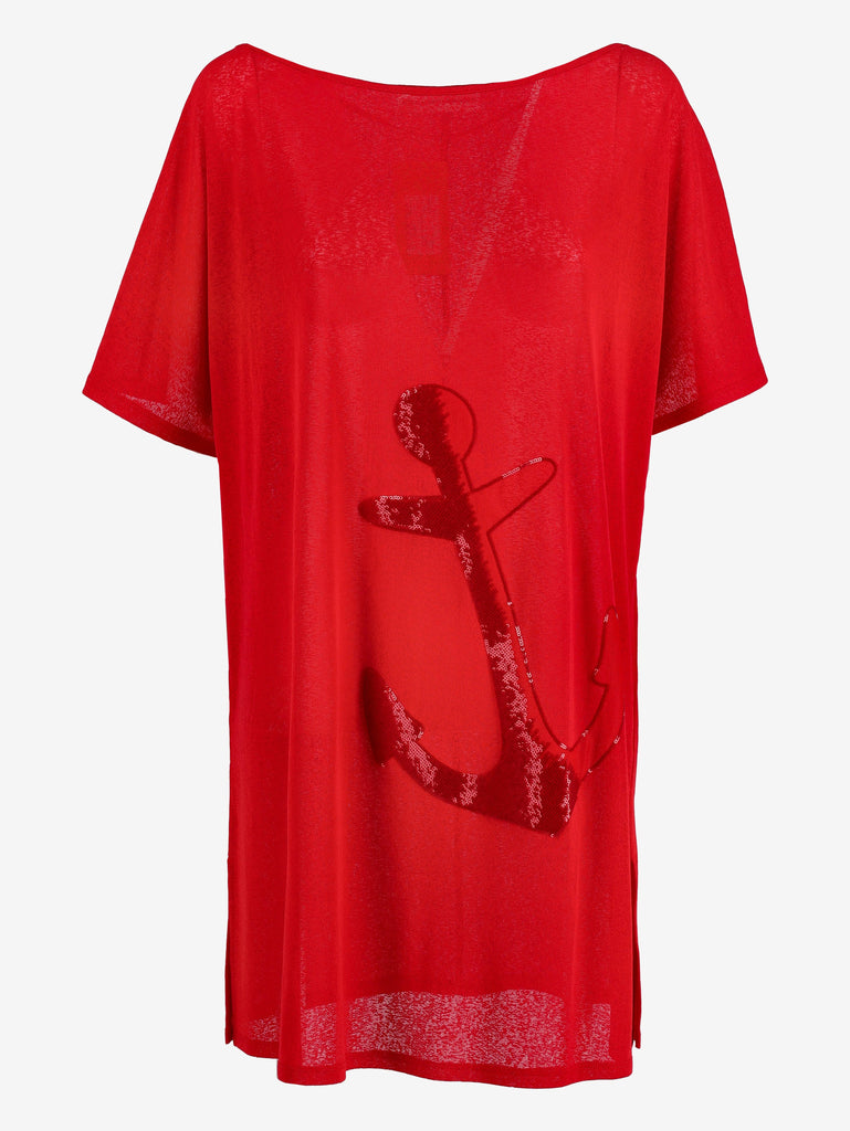 Vintage Red Dress With Anchor WCV241010352  Vintage 