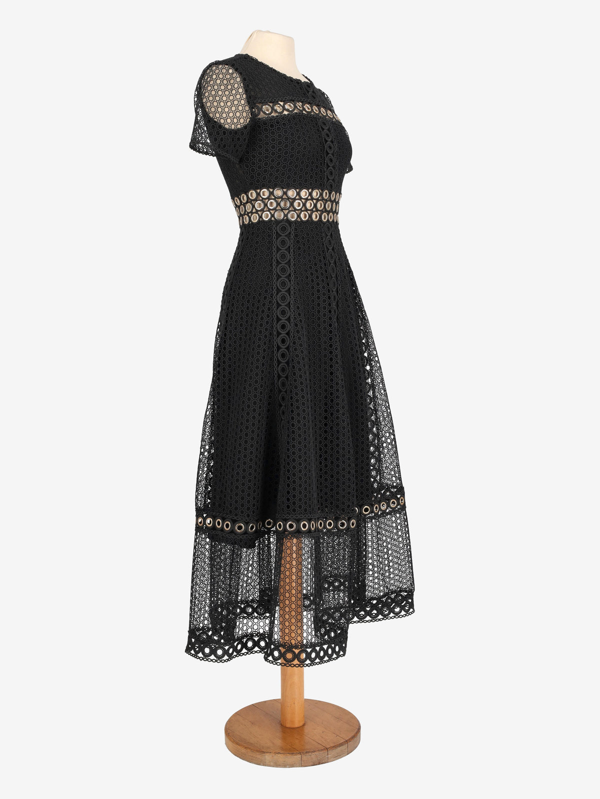 Maje Black Eyelet Lace Midi Dress WCV161224_68  Maje 