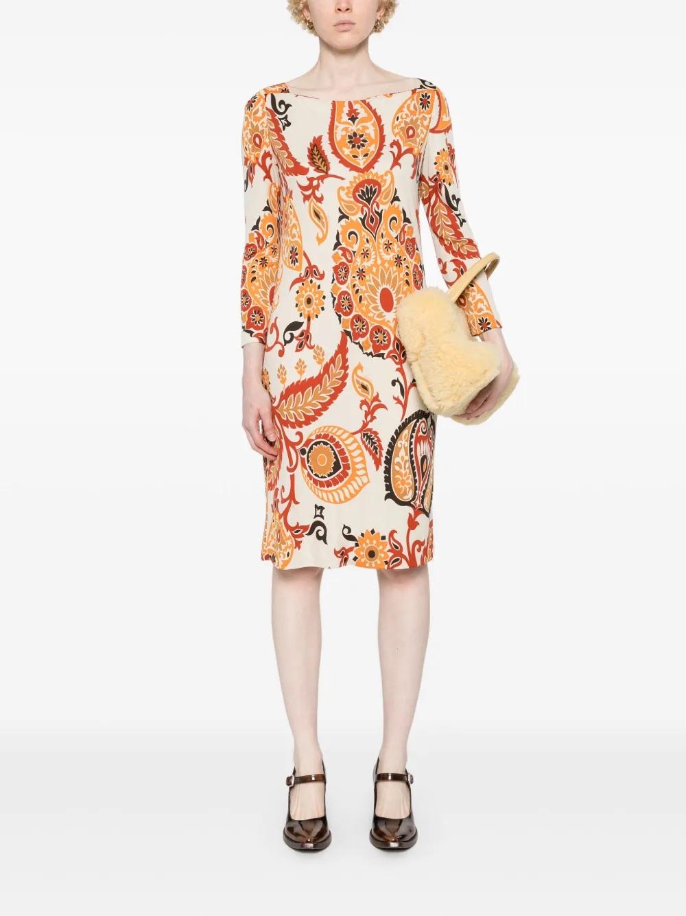 Gucci Vintage Paisley-Print Bateau Midi Dress WCV241030  Gucci 