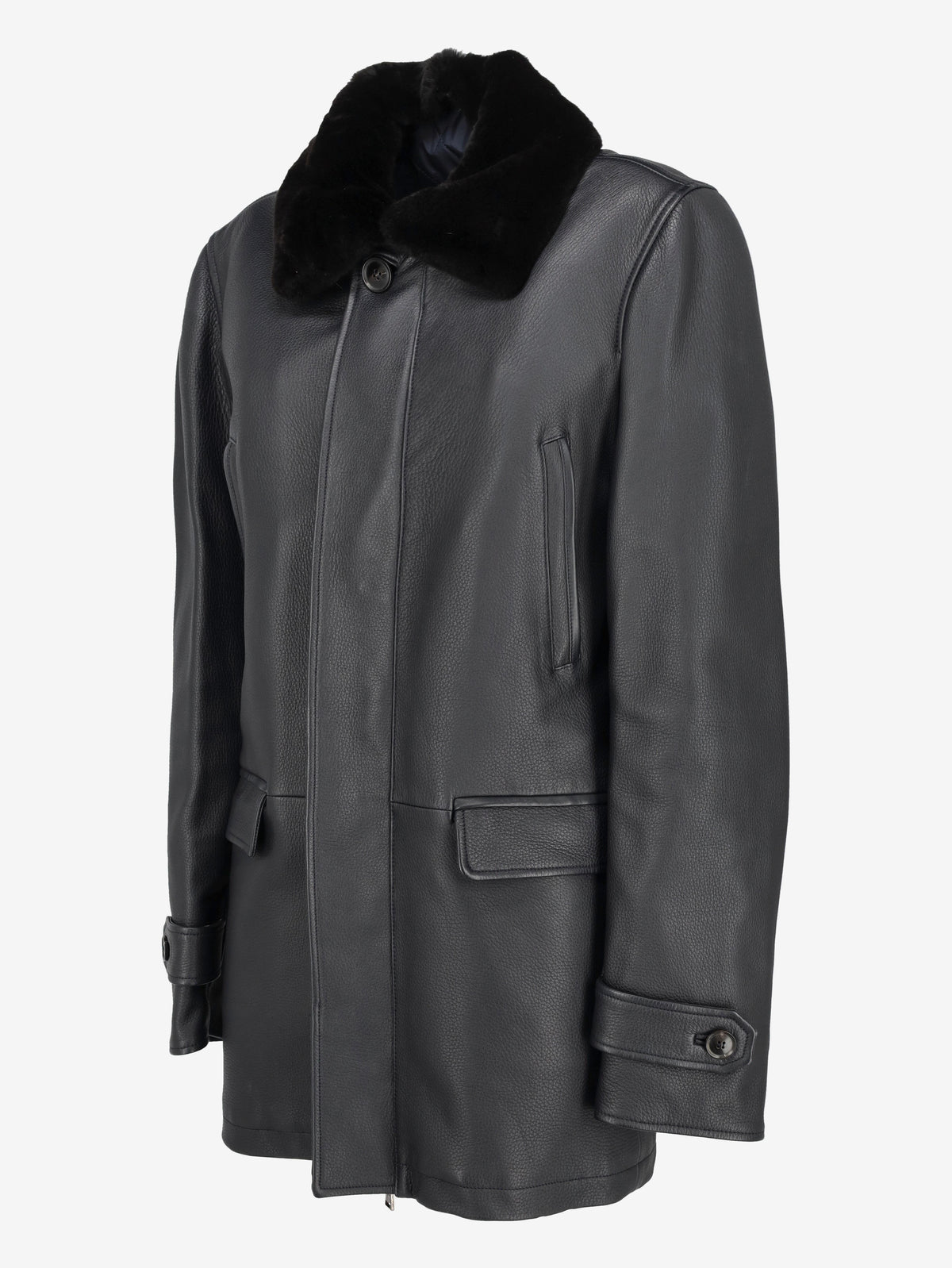 Larusmiani FW15 Deer Leather Bomber Jacket with Fur Collar WCV26.1.1  Larusmiani 