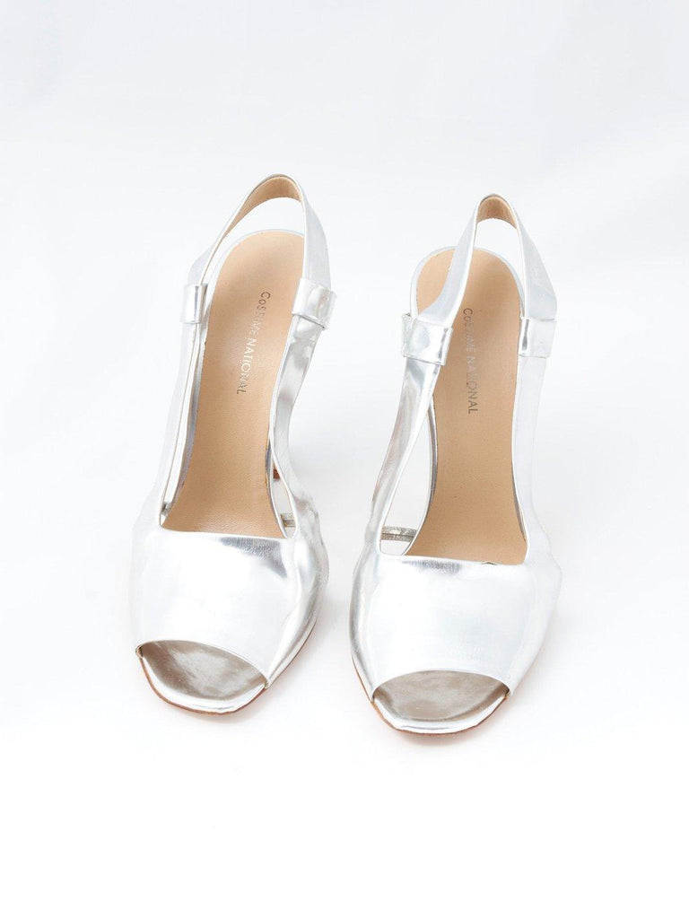 Y2K Costume National sandals in silver patent leather BR003215  Costume national 