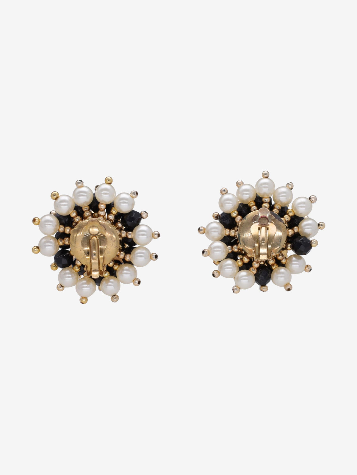 Vintage Black Beaded Earrings