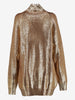 Gianfranco Ferré Gold Laminated Knit Turtleneck with Asymmetric Zip - 1993 W2511.129  Gianfranco Ferré 