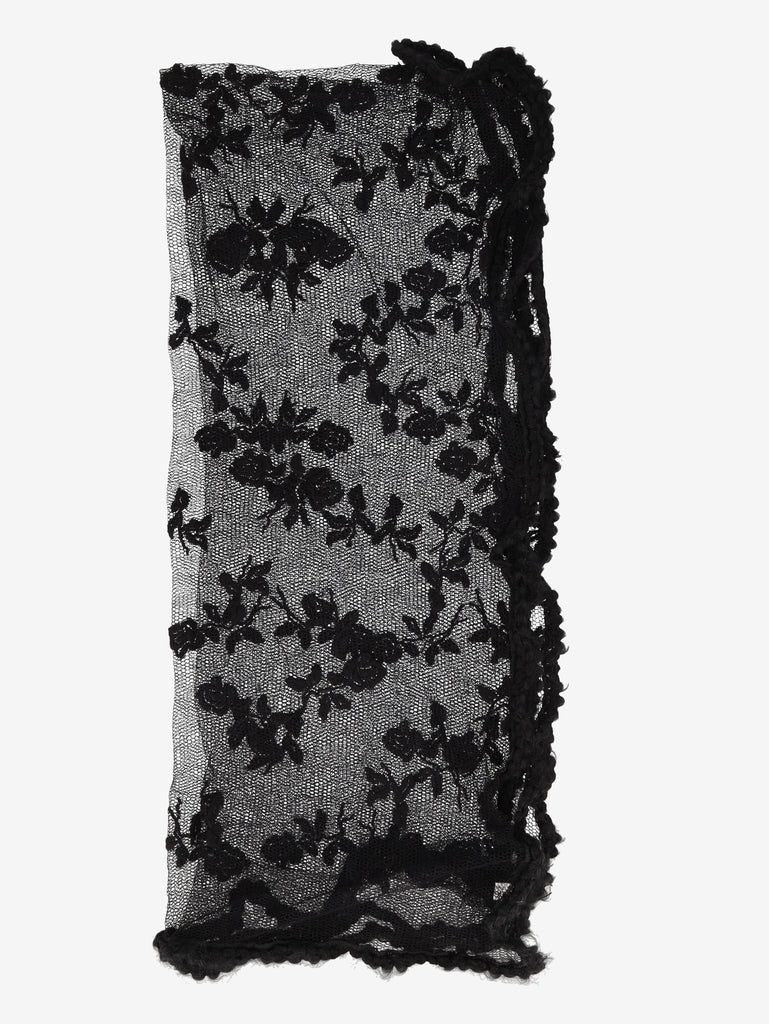 Dolce & Gabbana Black Lace Floral Foulard W27526.75  Dolce & Gabbana 