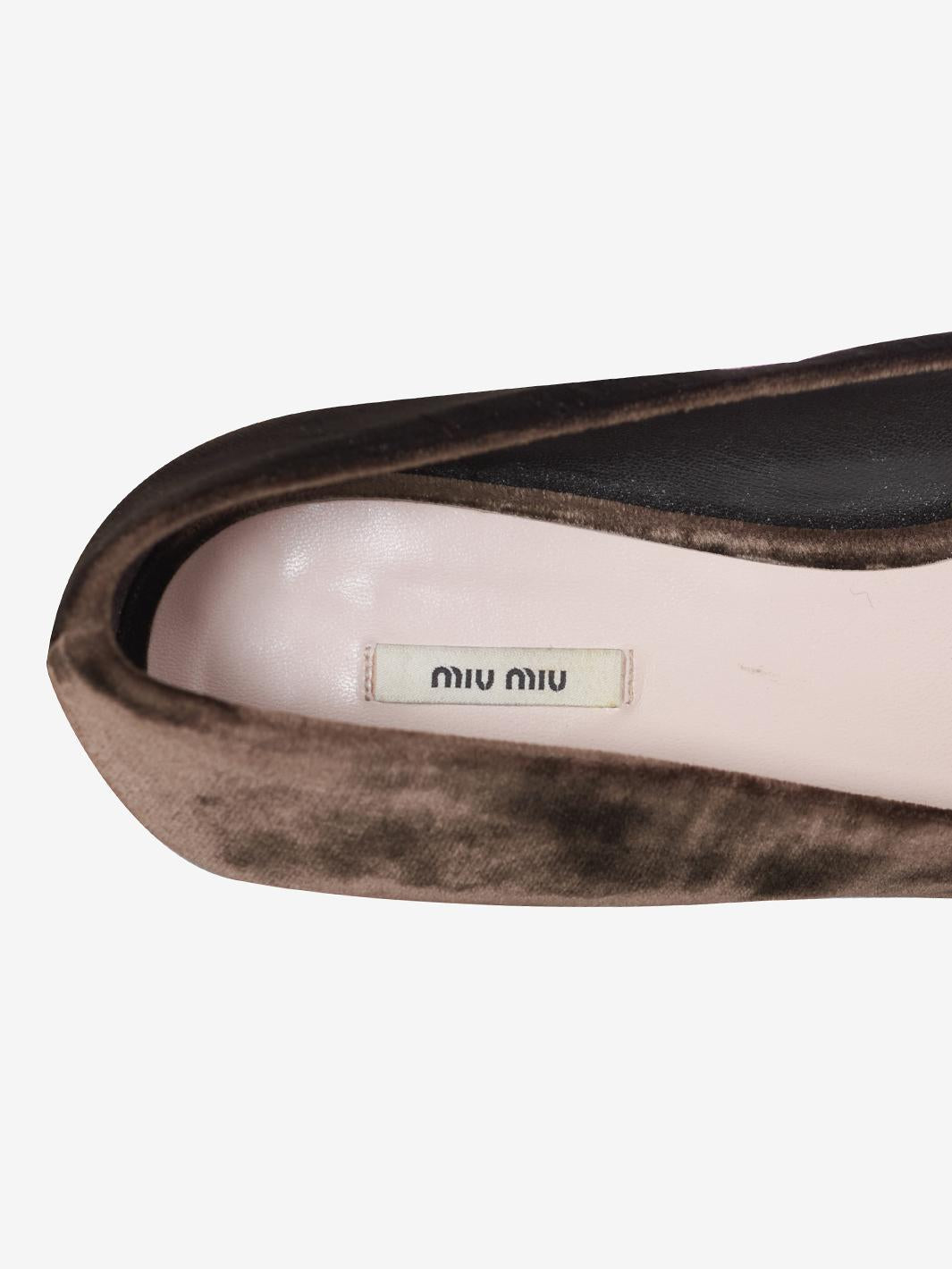 Miu Miu Brown Velvet Ballerina