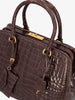 Prada Crocodile Bauletto Bag in Dark Brown Crocodile Leather WCV161224_82  Prada 