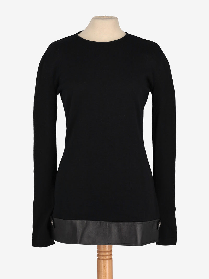 Gianfranco Ferré Wool Sweater with Leather Detail W2511.82  Gianfranco Ferré 