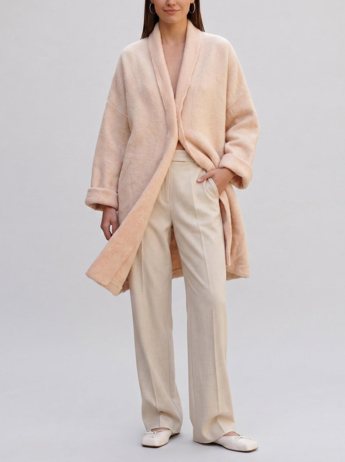 Vintage Felted Wool Open Cardigan CVM24.74.10  Rossana Orlandi 