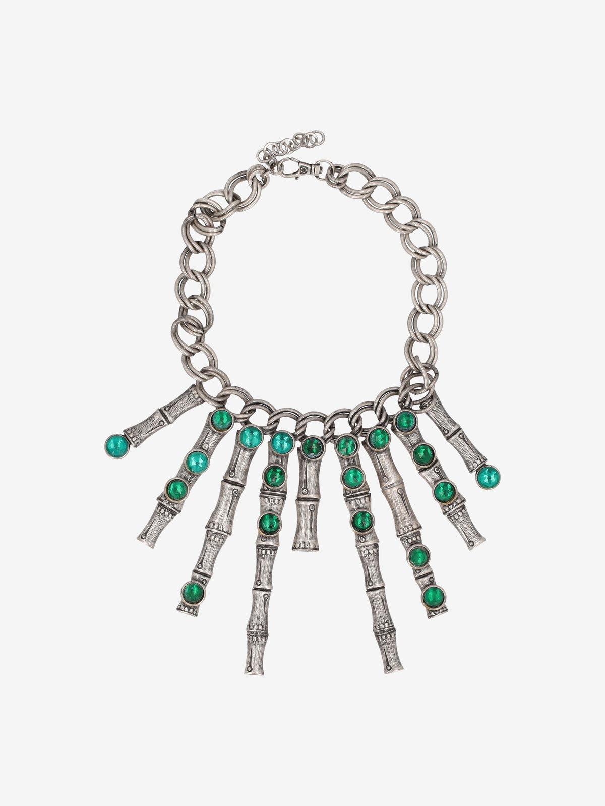 Vintage Necklace with Bamboo-Style Pendants W13426.128  Vintage 