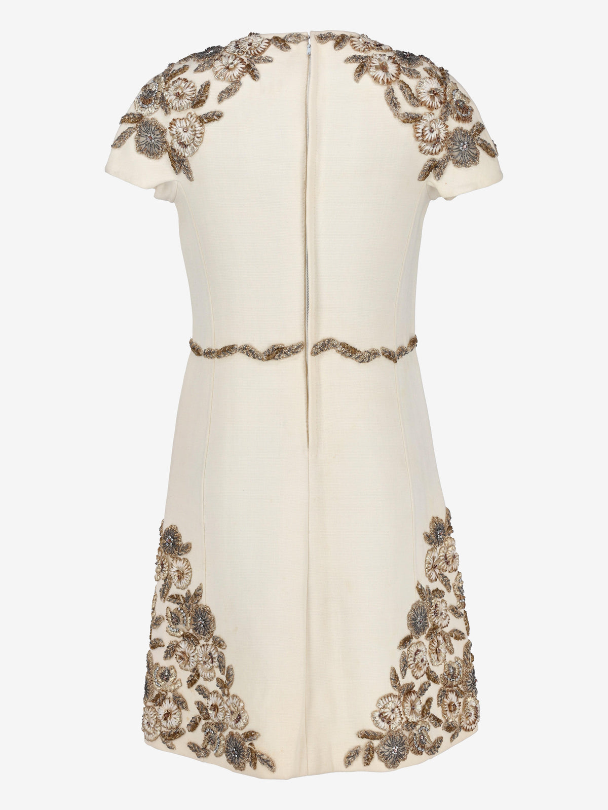 Vintage Couture Mini Dress with 3D Floral Embroidery AR120  Vintage 