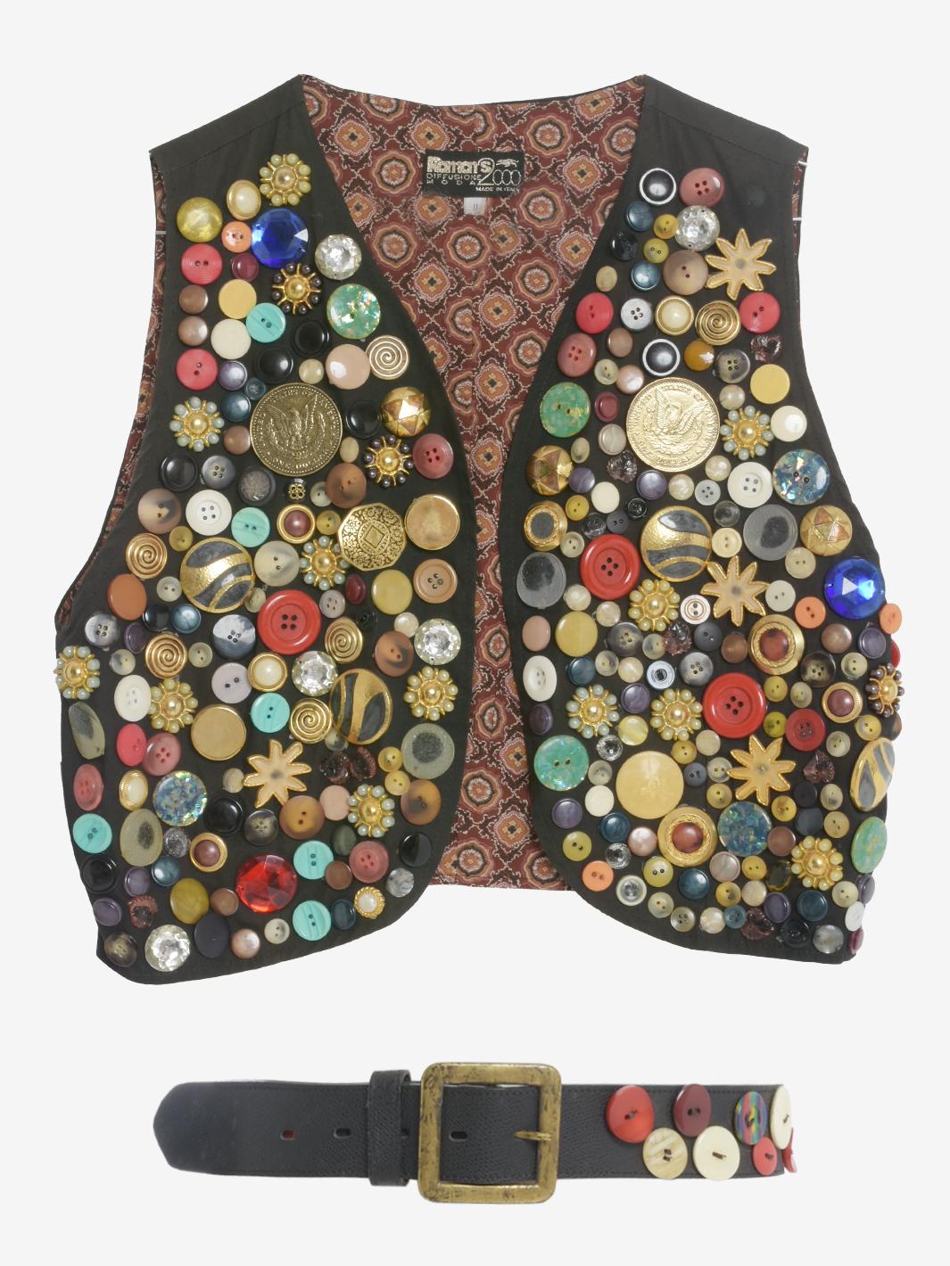 Gilet E Cintura Vintage Con Bottoni Policromi