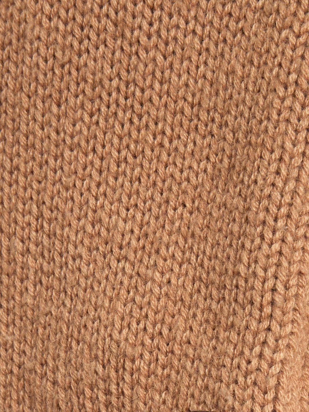 Poncho Y2K Gucci a collo alto color cammello in lana