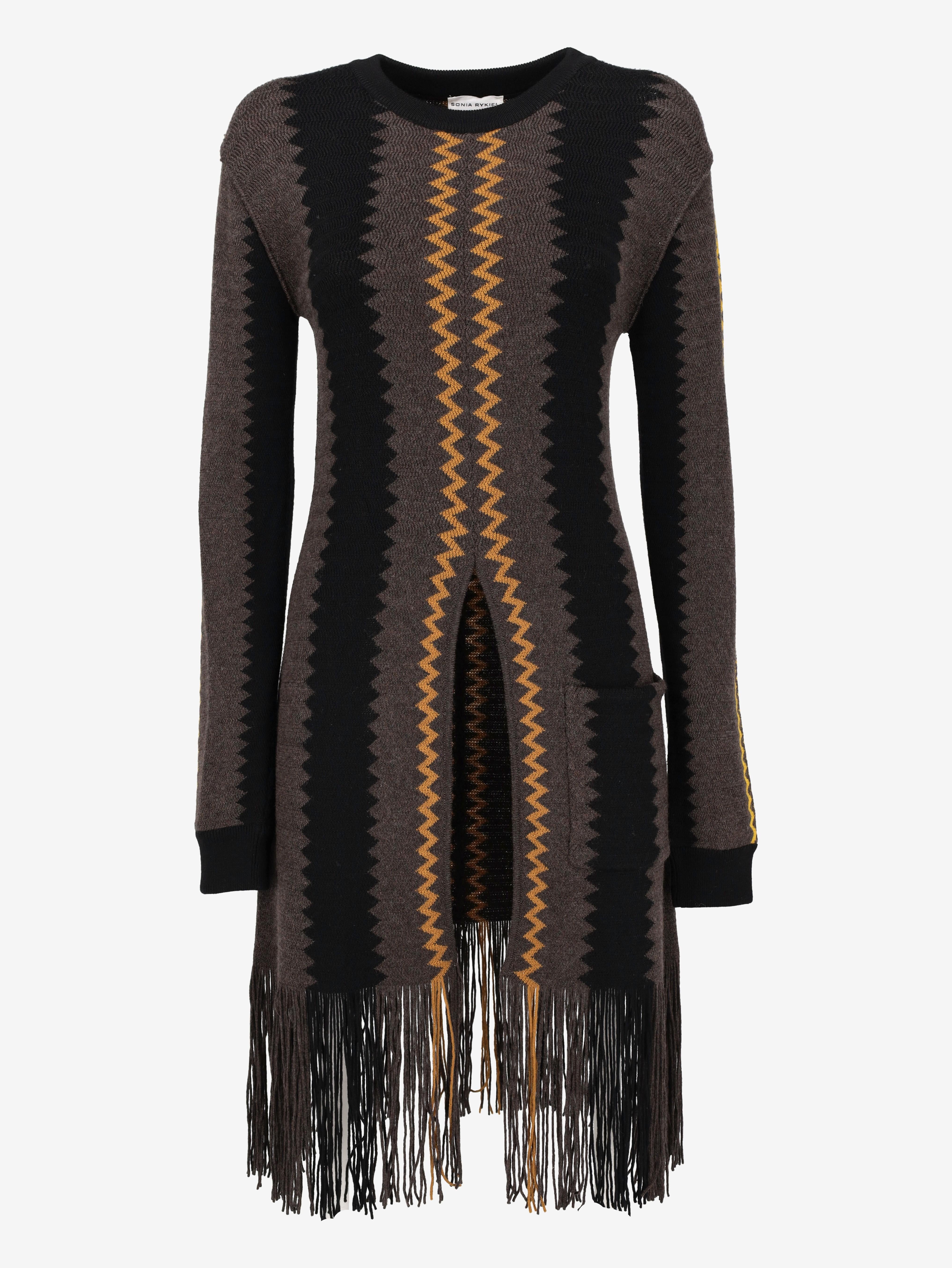 Sonia Rykiel Wool Knitted Dress with Fringe Hem – Cavalli e Nastri