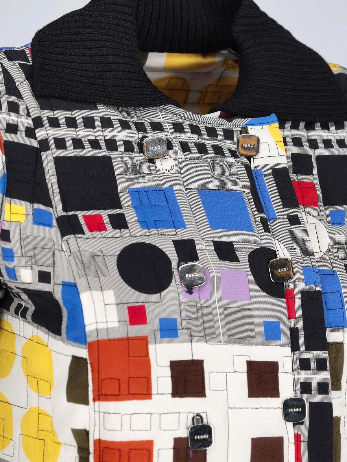 Fendi Long Multicolored Quilted Jacket W2511.64  Fendi 