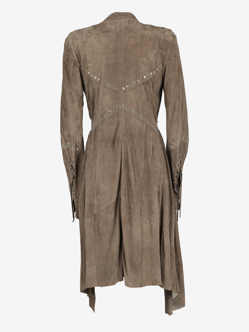 Just Cavalli Suede Leather Coat with Metal Detail W7426.17 . Just Cavalli 