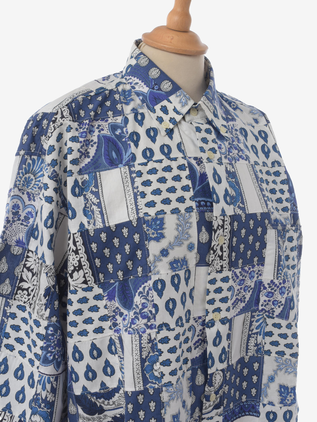 Souleiado Vintage Blue Patchwork Shirt WCV241010277  Souleiado 