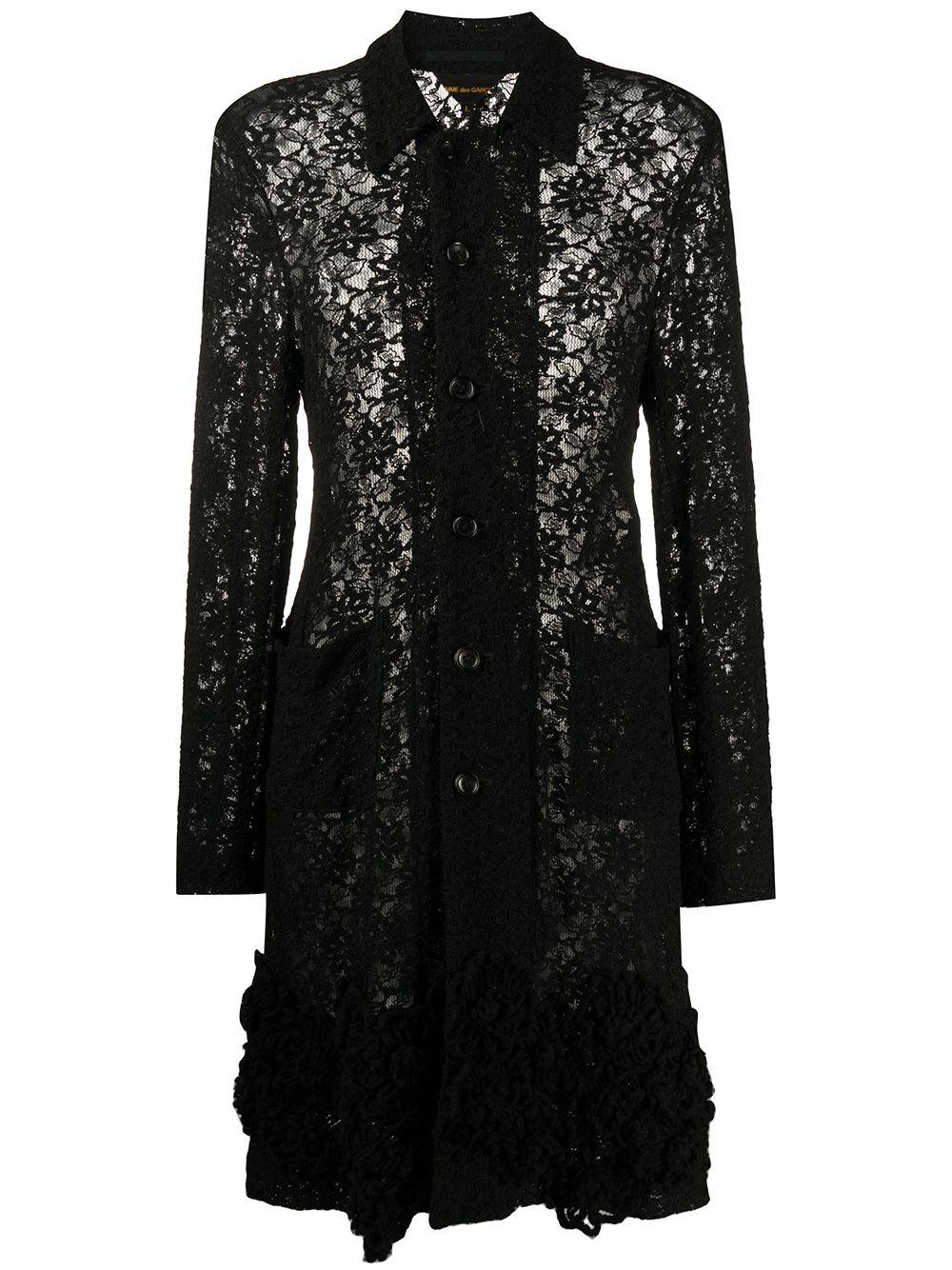 Comme des Garçons Floral Mesh & Knit-Trim Long Dress MZ1913396  Comme des Garçons 