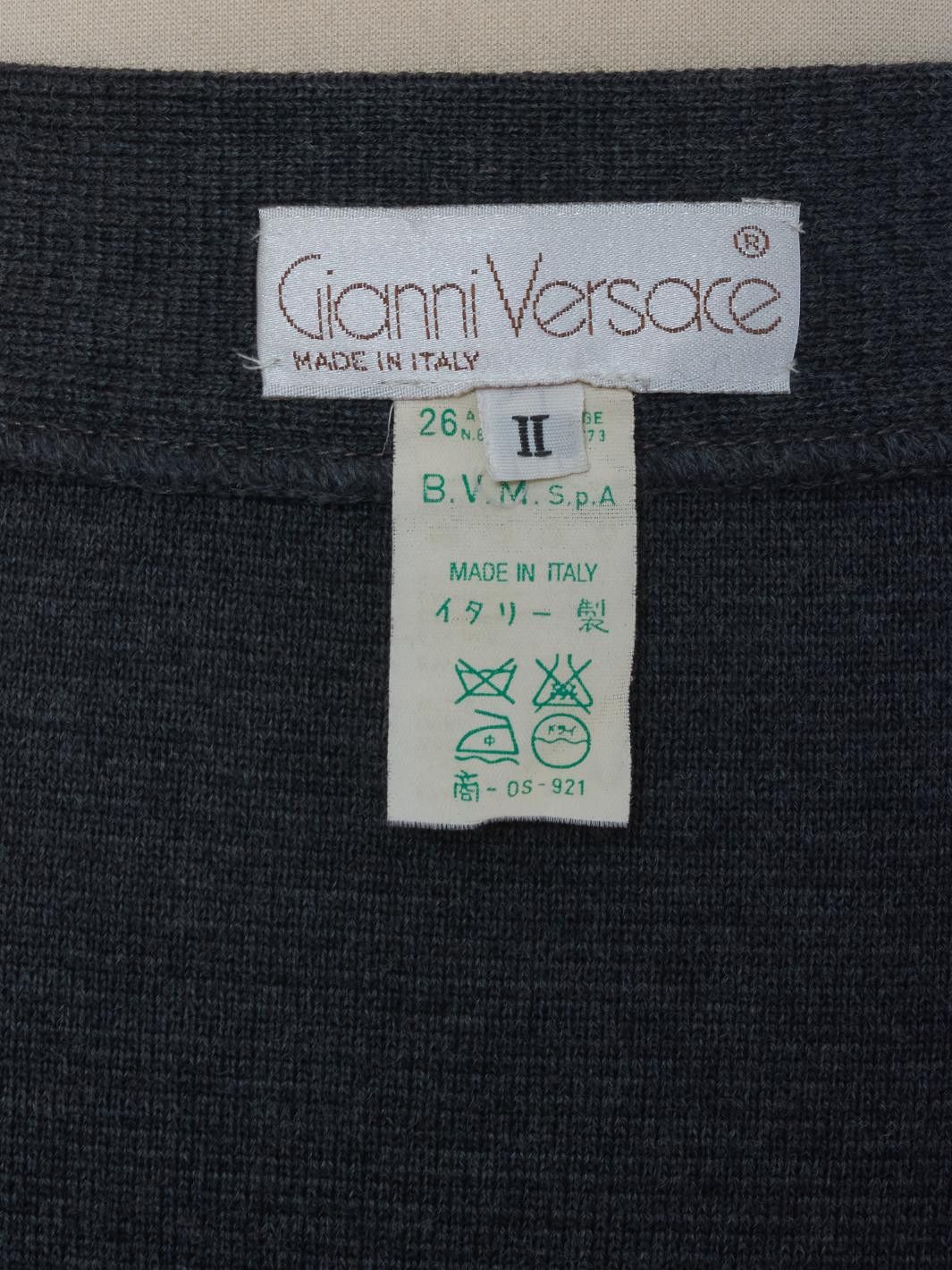 Gonna Gianni Versace in lana grigia