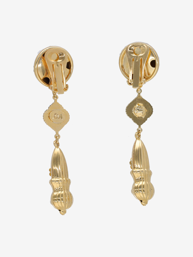 Vintage Circle and Teardrop Pendant Earrings W13426.21  Vintage 