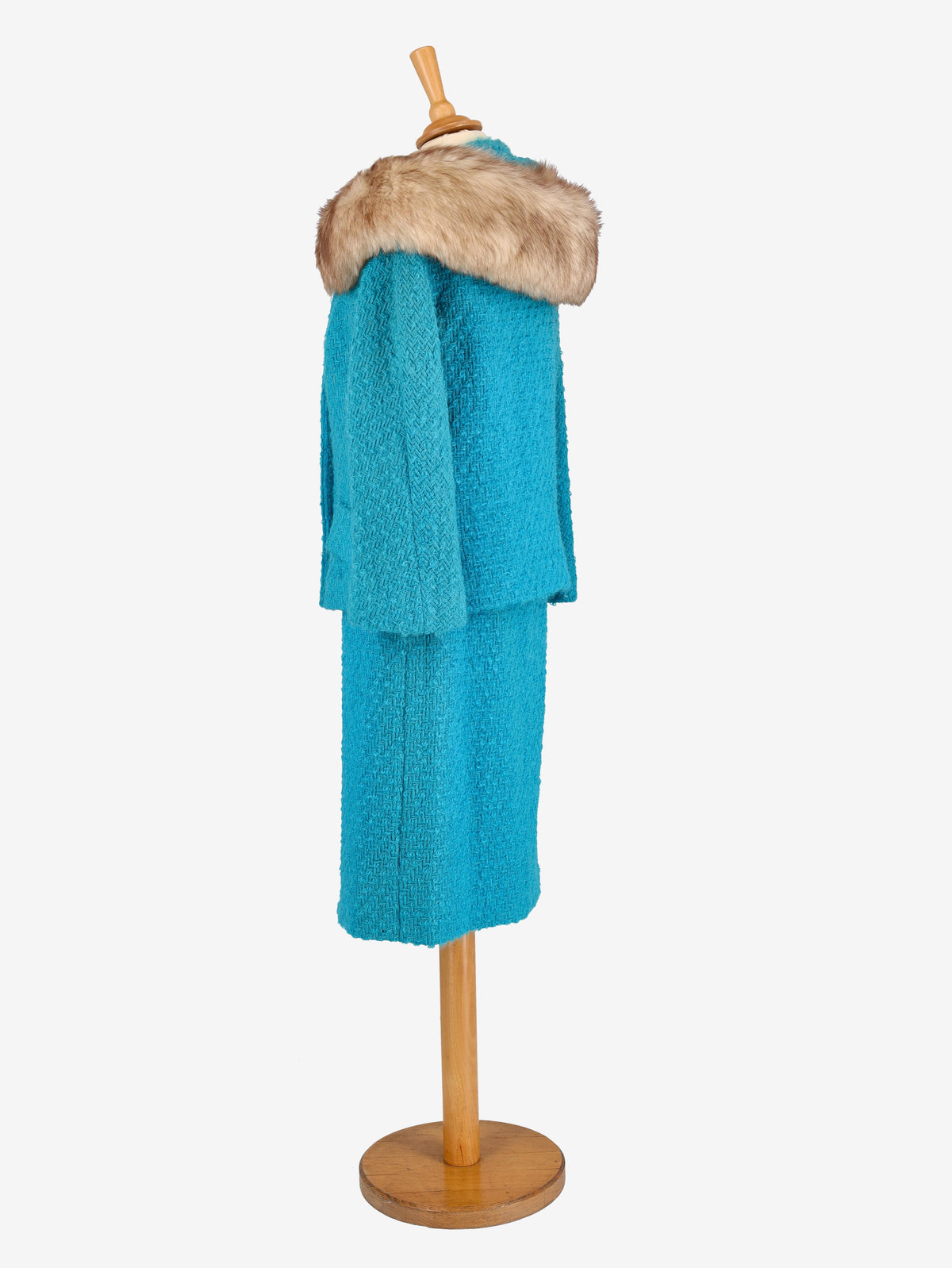 Wool Suit With Fur Collar - 60s AR007  Vintage 