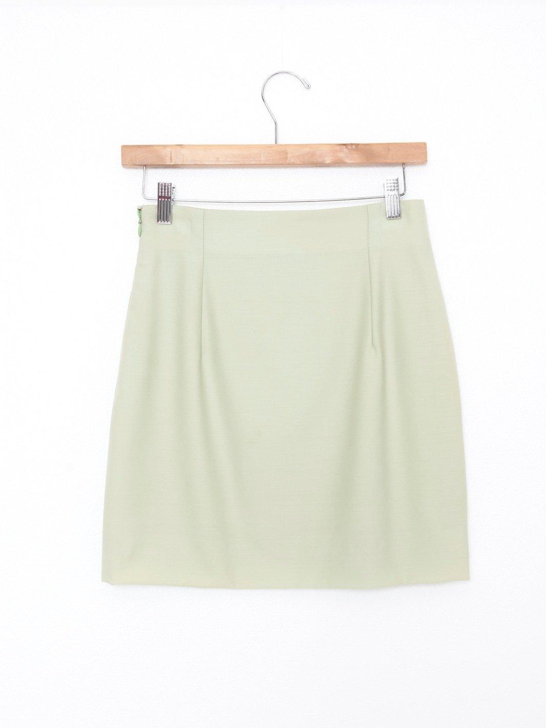 1990s Gianni Versace light green jacket and skirt suit in cool wool CVM22.12.3  Gianni Versace 