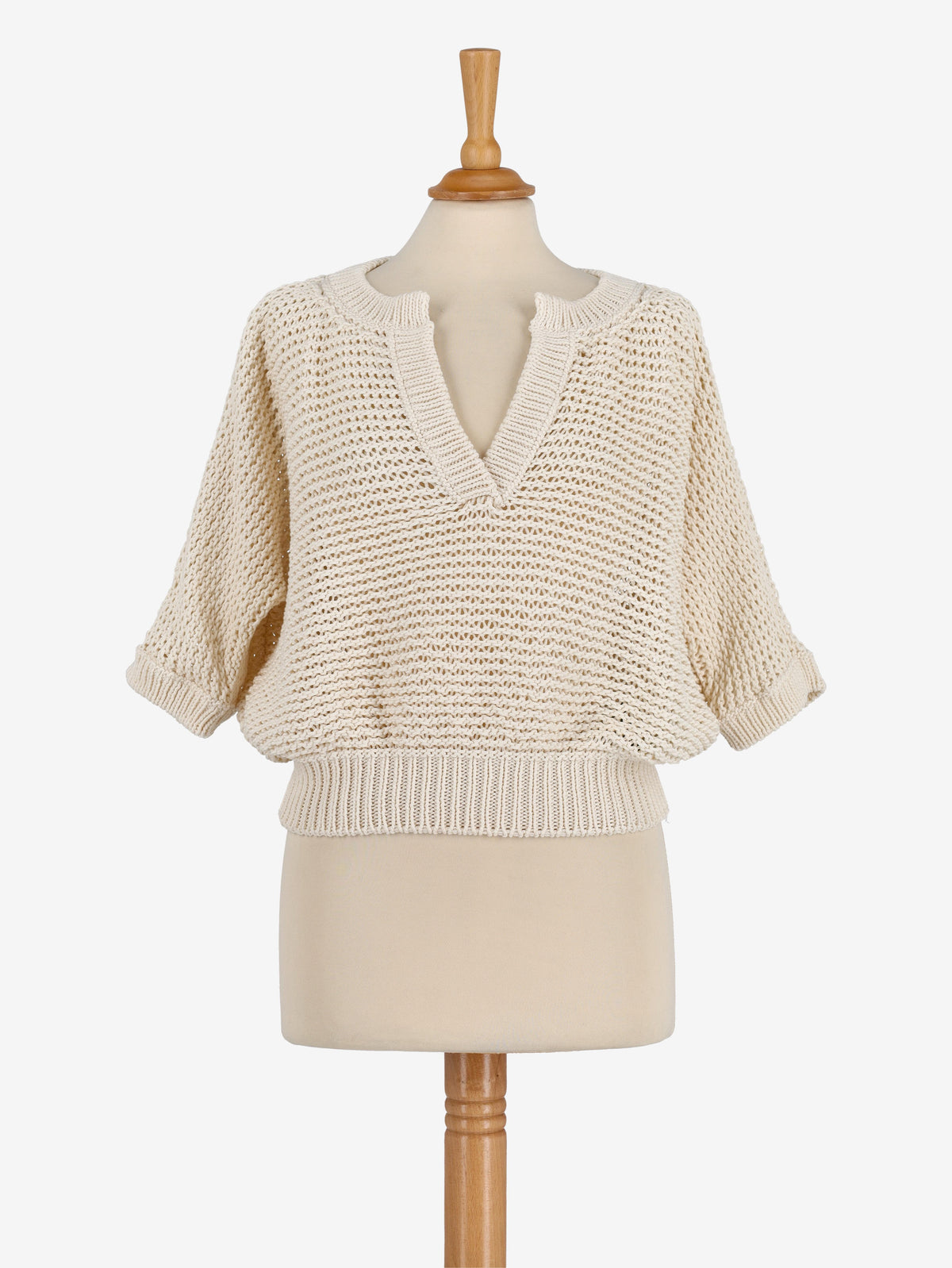 Maglione lavorato a maglia bianco panna Fabiana Filippi
