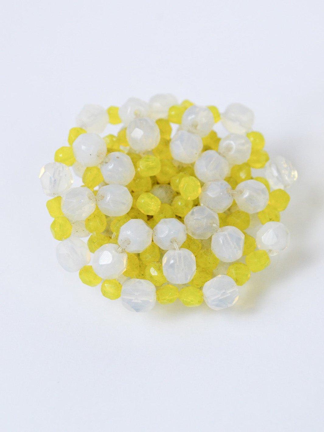1980s clip earrings with yellow and white cristals W22051807  Vintage 