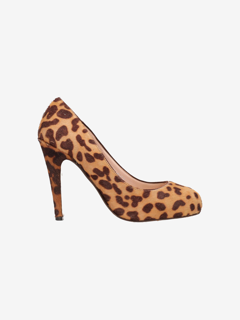 Miu Miu Leopard Print Heels W2202158  Miu Miu 