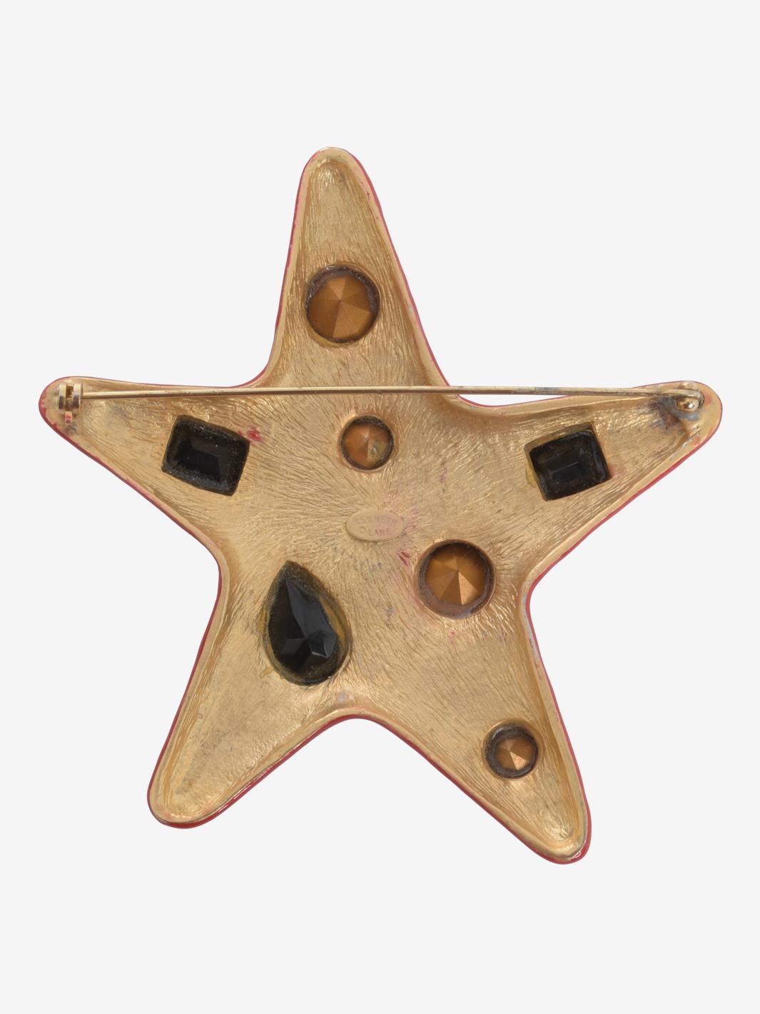 Kenneth Jay Lane Jackie Red Star Brooch