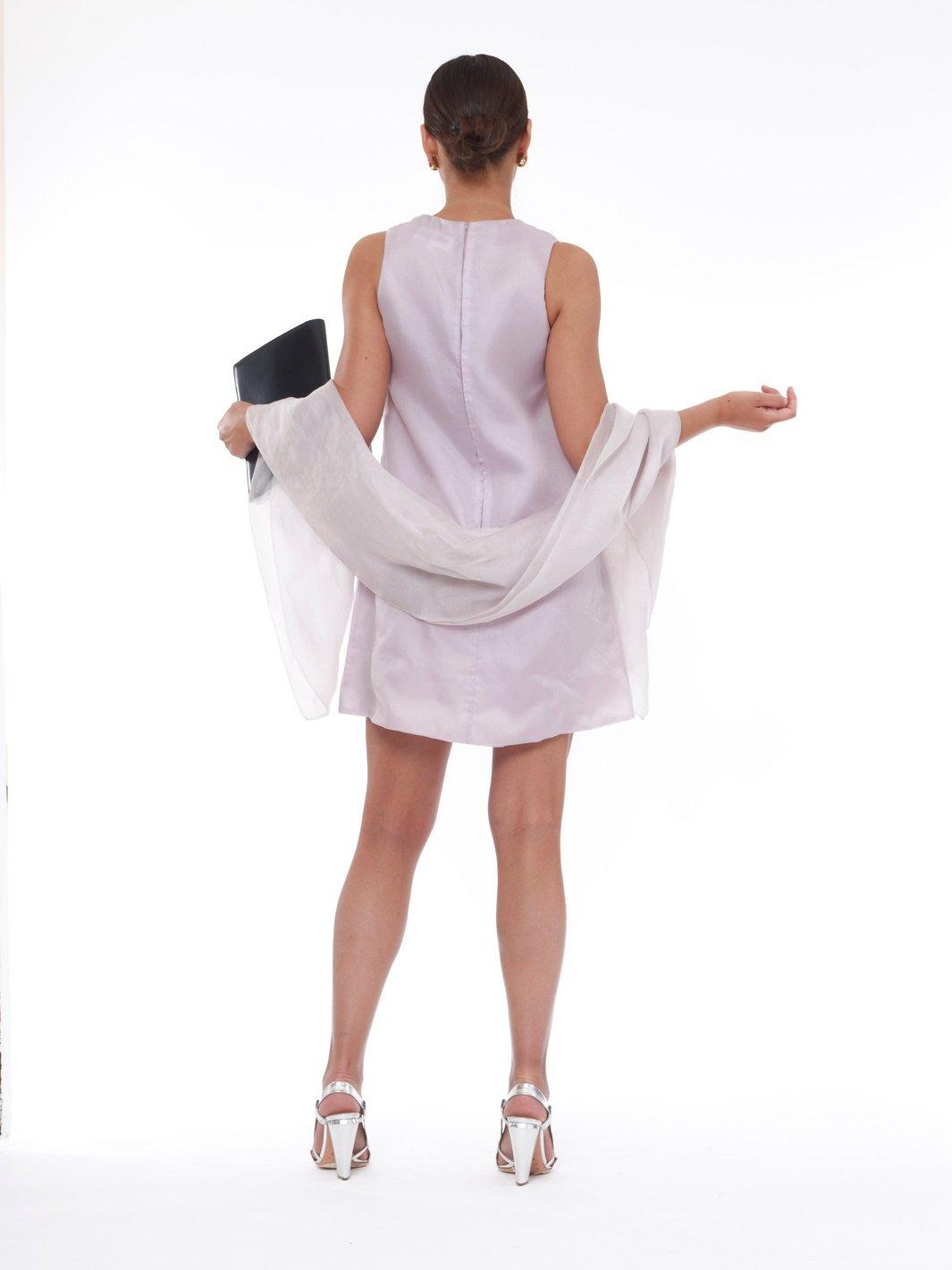 1980s lilac silk chiffon dress from Bianca e Blu Monica Bolzoni CVM15.54.3 . Vintage 