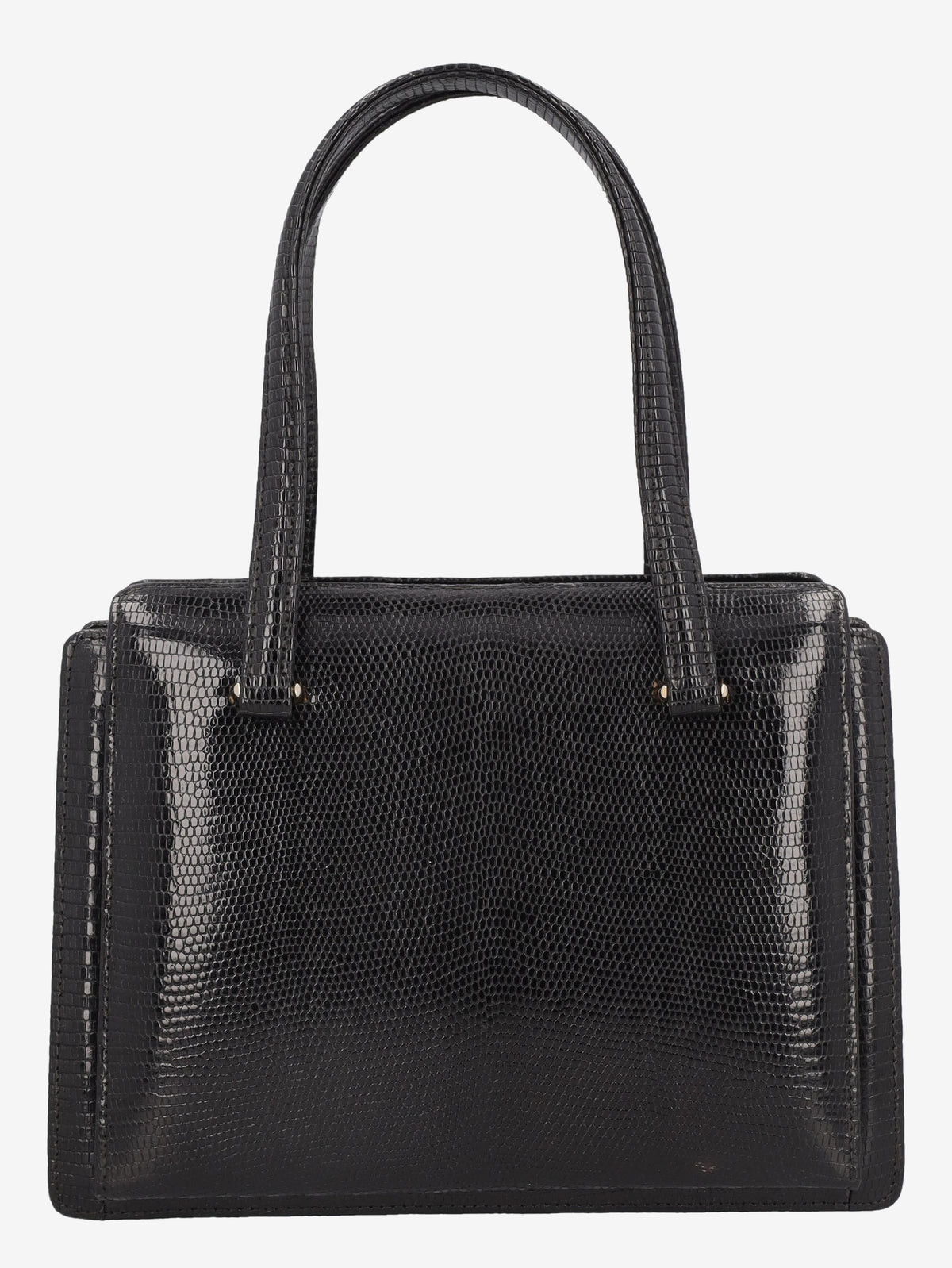 Vintage Black Lizard Leather Handbag WCV300625.38  Vintage 