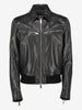 Dsquared2 Calf Leather Biker Jacket with Ribbed Hem CVM26.23.28  Dsquared² 