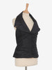 Vintage black silk satin top