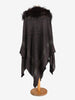 Vintage Wool Poncho With Fur Collar