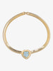Kenneth Jay Lane Acquamarine Heart Necklace CVR24.1.141  Kenneth Jay Lane 