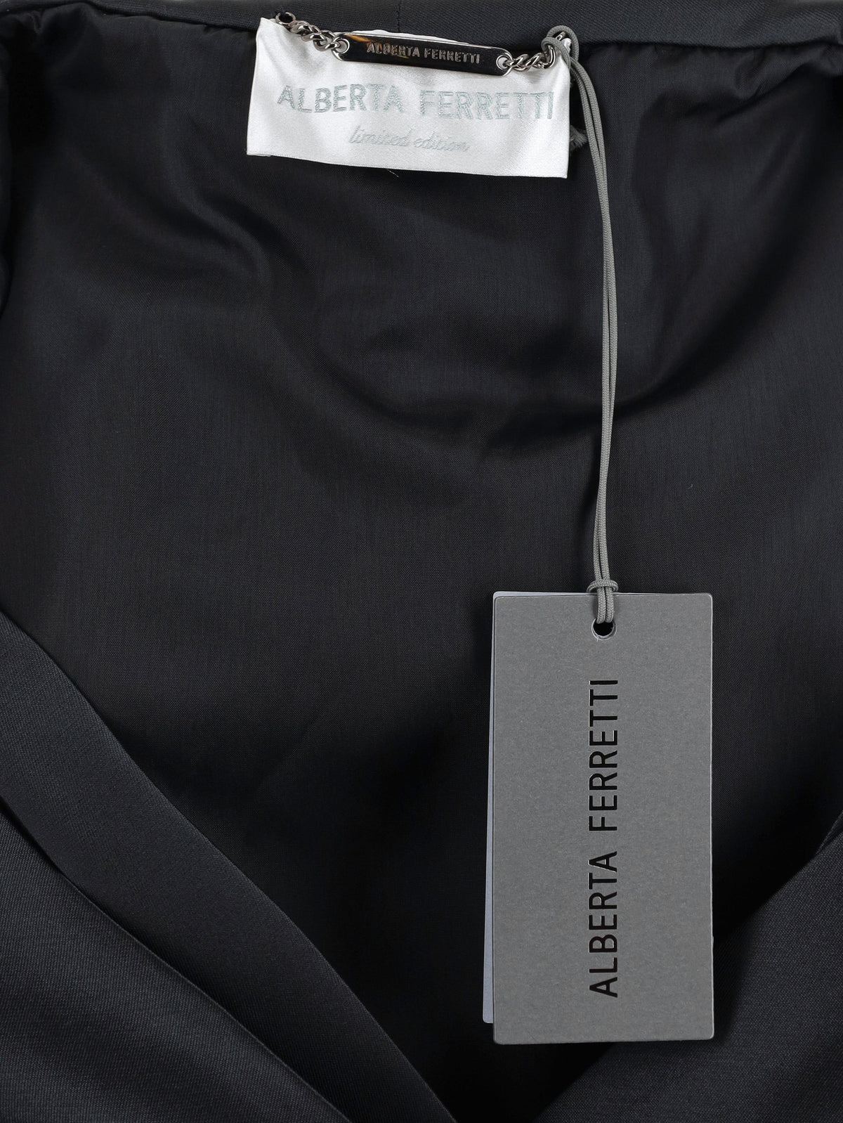 Alberta Ferretti Black Taffetà Overcoat