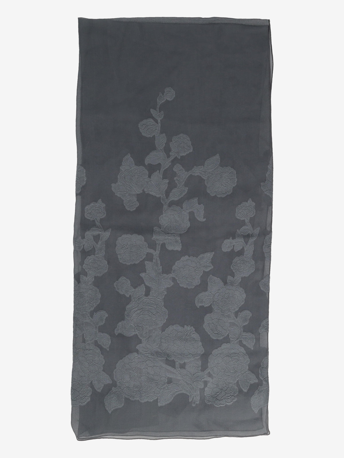 Giorgio Armani Silk Scarf with Floral Embroidered Motif W27526.77  Giorgio Armani 