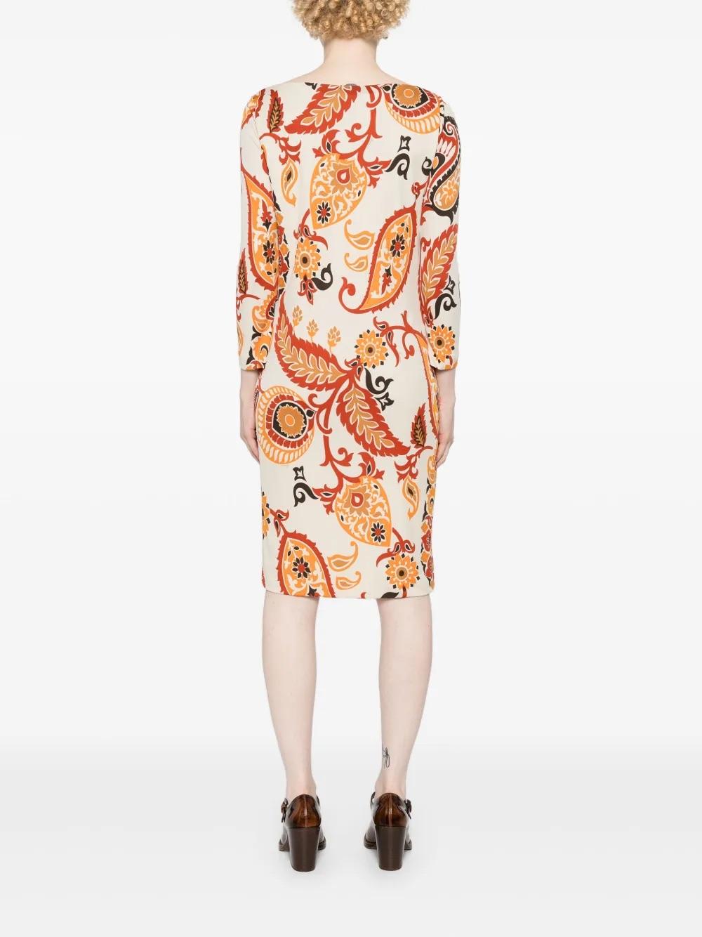 Gucci Vintage Paisley-Print Bateau Midi Dress WCV241030  Gucci 